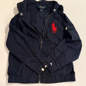 Polo by Ralph Lauren‎ Dark Blue Jacket with Red Embroidery Horse Children Size 7